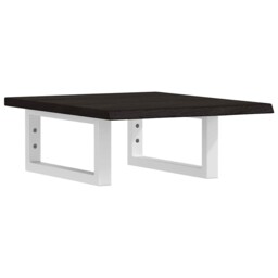 Basin Shelf Wall Mounted Bathroom Countertop steel And solid Wood Oak
