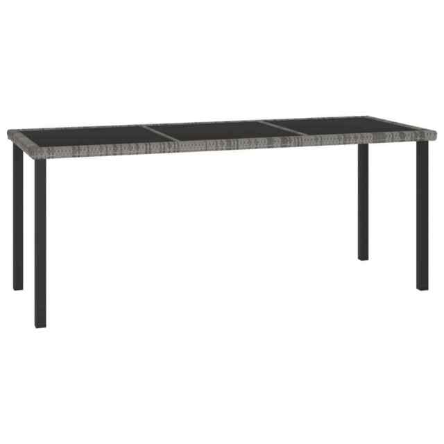 Garden Dining Table Grey 180x70x73 Cm Poly Rattan Vidaxl