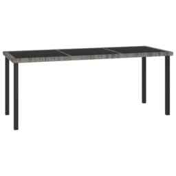 Garden Dining Table Grey 180x70x73 Cm Poly Rattan Vidaxl