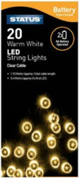 Status 20 Led Warm White Or White Christmas String Lights Battery