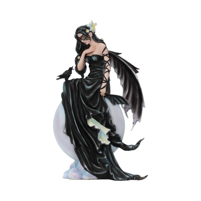 Nene Thomas Dark Skies Dark Moon Fairy And Raven Companion Figurine