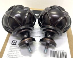 2 Packs Amazon Basics Round Capped Finials Bronze Fits 2.5cm Amazon