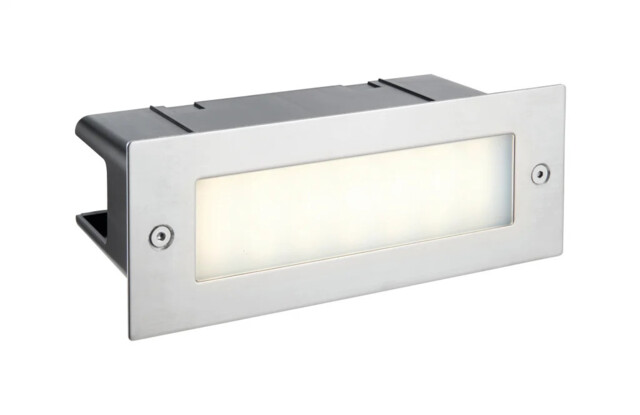 Outdoor Light Silver Seina Plain Led Brick Wall Ip44 Marine Grade
