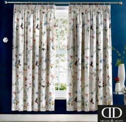 Dreams 'n' Drapes Mansfield Floral Pencil Pleat Curtains, Grey, 66 X