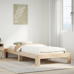Bed Frame Solid Pine Natural 75x190cm Small Single Slatted Base