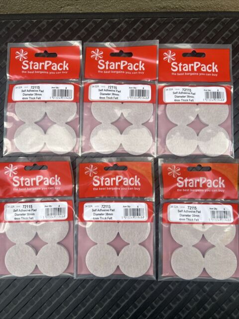 Starpack Self Adhesive Pad Diameter 38mm - 4mm Thick Felt 72115 (4pk)-