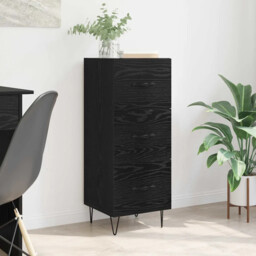 Sideboard Black Oak 34 X 34.5 X 90 Cm Engineered Wood Vidaxl