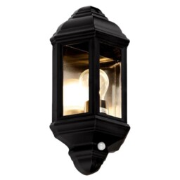 Eterna Pirhl60bk Half Lantern Outdoor Light With Pir Movement Sensor