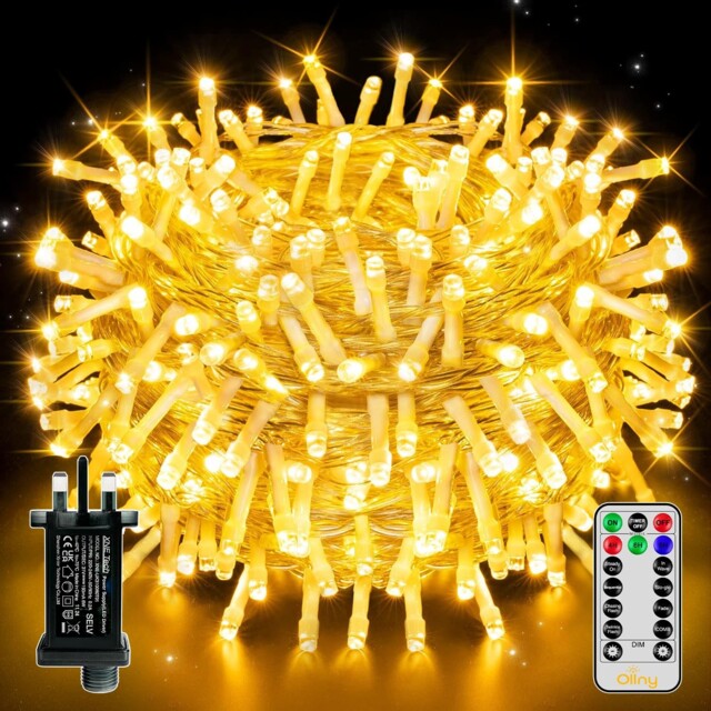Ollny 20m 200 Led Fairy Lights Mains Powered Outdoor Waterproof String