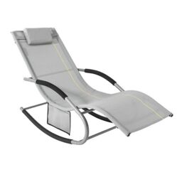 Sobuy Sun Lounger Garden Chair Recliner With Pillow & Side