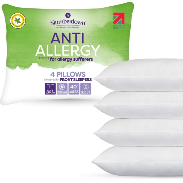 Slumberdown Anti Allergy Soft Pillows, 4 Pack
