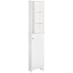 Bathroom Tall Storage Cabinet White Mdf/particleboard 34x20x165cm