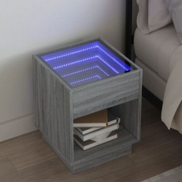 Bedside Table Cabinet With Infinity Led Living Room Bedside Nightstand