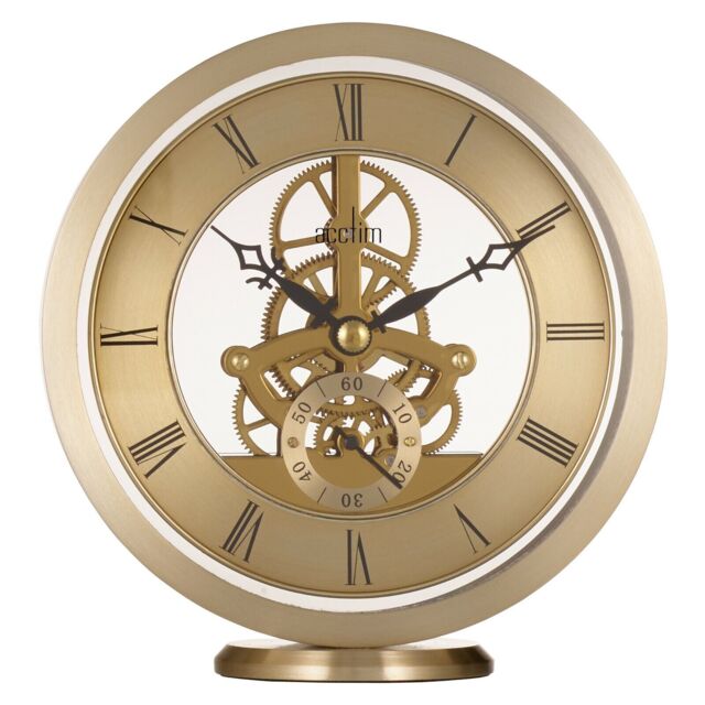 Acctim Gold Tone Skeleton Quartz Battery Mantel Clock 'millendon'