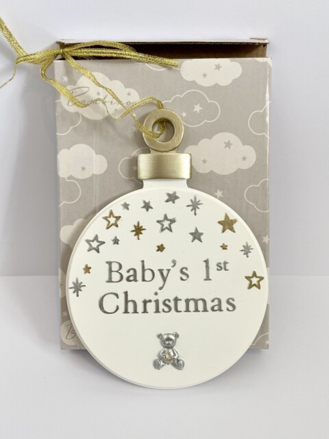 Bambino Baby's First Christmas Large Resin Bauble Plaque