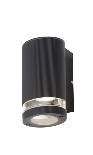 Zink Outdoor Wall Spotlight Black Ip44 Adjustable Gu10 Garden Light