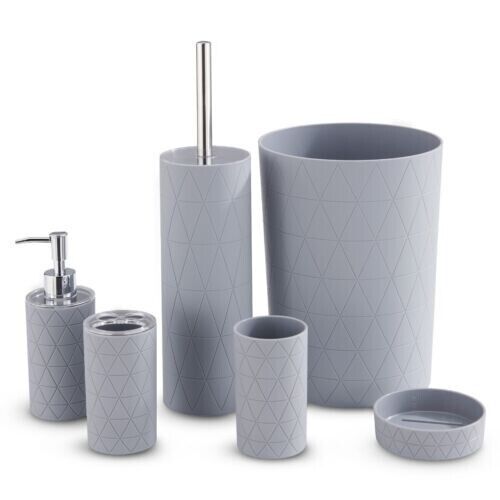 6pc Bathroom Set Accessories Soap Dispenser Toothbrush Tumbler Toilet