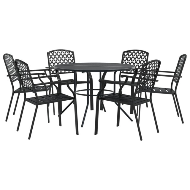 Stackable Garden Chair Set Patio Chair Anthracite Powder-coated Steel