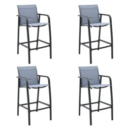 Garden Bar Chairs 4 Pcs Grey Textilene Vidaxl