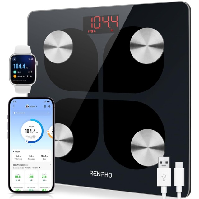 Usb Rechargeable Smart Body Fat Scales, Digital Bathroom Weighing