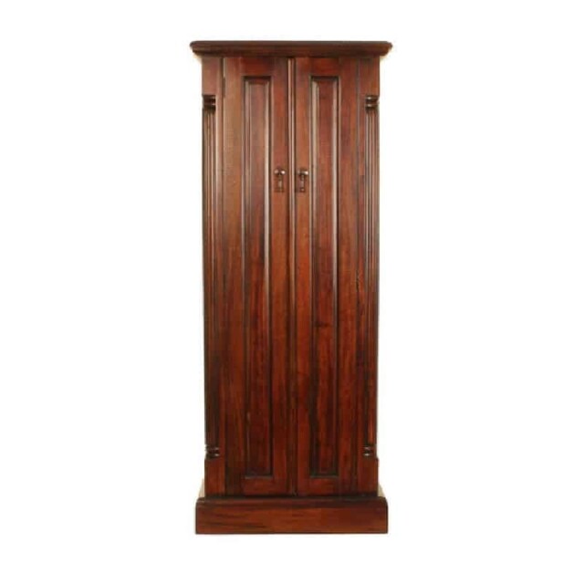 Solid Mahogany Media Cupboard, For Cds & Dvds, Fully Assembled