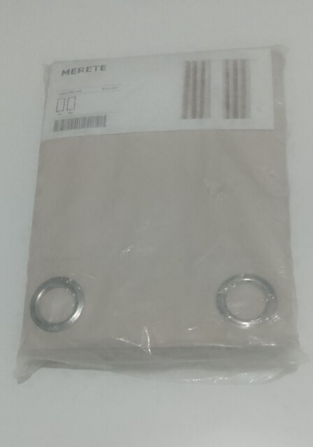 Ikea Merete Room Darkening Grommet Cotton Curtains 145 X 300cm Beige