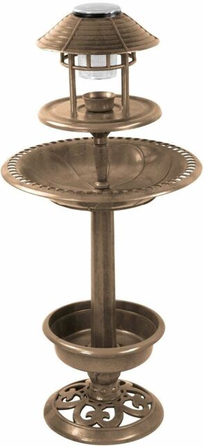 Bird Bath Bowl Ornamental Feeder Garden Table Traditional Pedestal