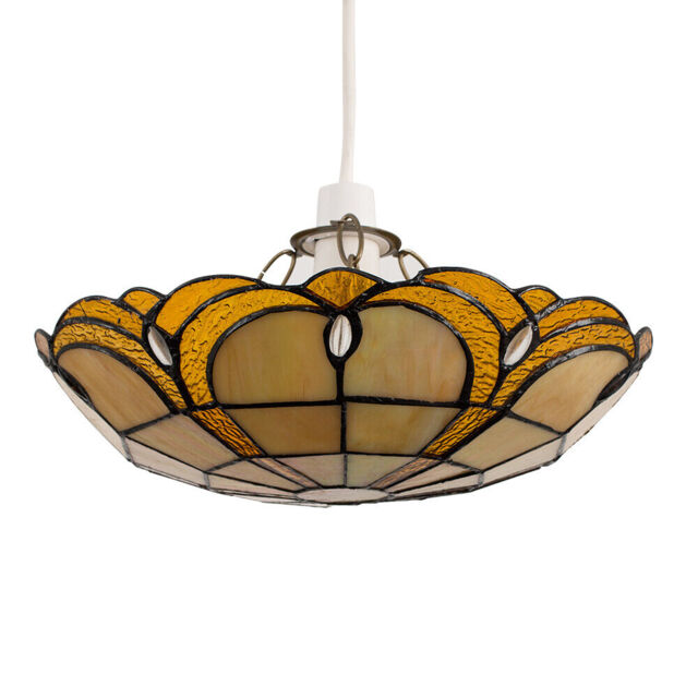 Tiffany Style Lampshade Ceiling Light Shade Glass Handcrafted Easy Fit