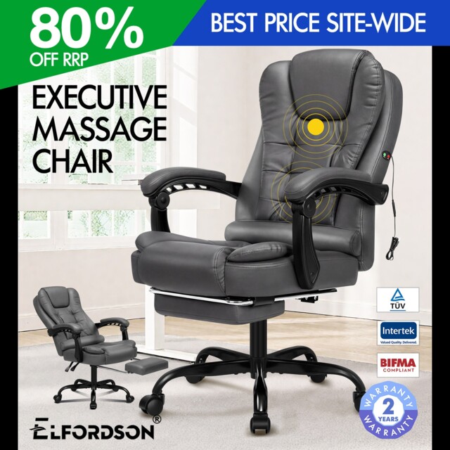 Elfordson Office Chair Massage Executive Dual-padded Recliner Swivel