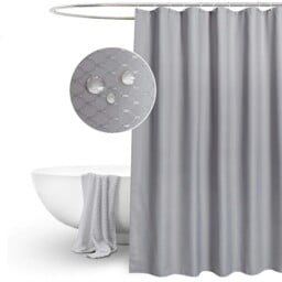 Eurcross Grey Shower Curtain Waffle Weave Fabricthick Heavy Duty Mould