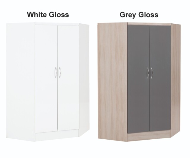Nevada Grey Gloss Bedroom Furniture Range Wardrobe Chest Drawers