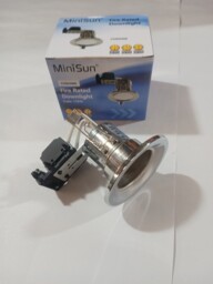 90 Mins Fire Rated Down Light By Minisun Gu10 Chrome Finish 17070 Lamp