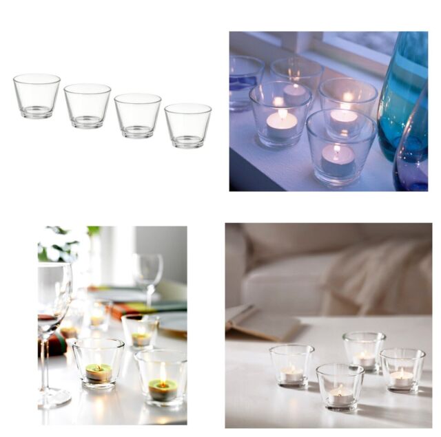 Tea Light Candle Holders 4 Pack Ikea Galej Glass