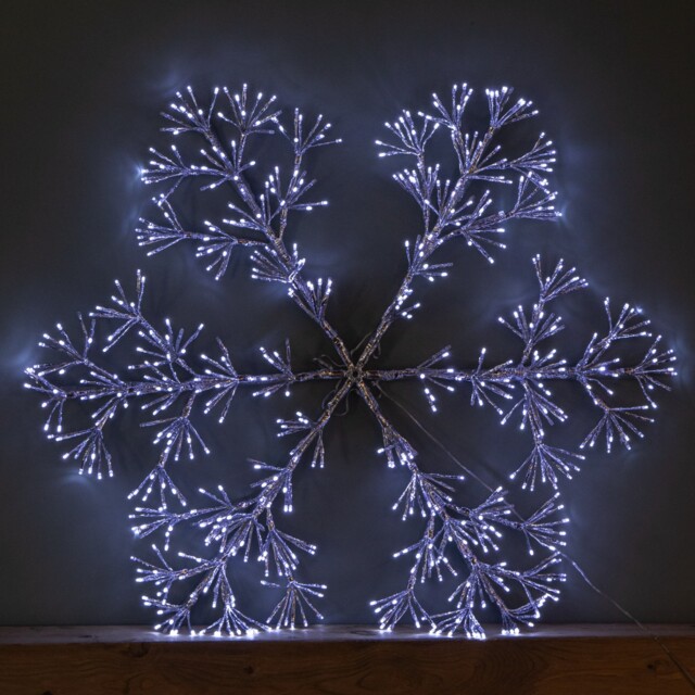 90cm Silver Starburst Christmas Snowflake Hanging Decoration With 660