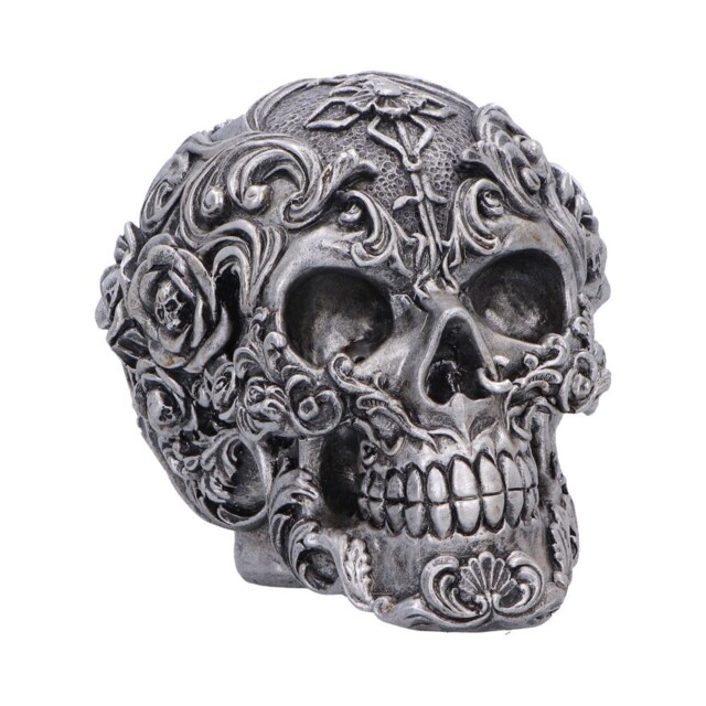 Gilded Memento Gothic Skull Figurine 12.2cm