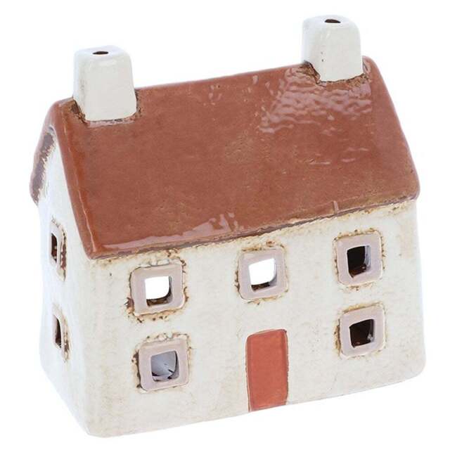 Shudehill Giftware Village Pottery Cream Croft House Tealight Holder