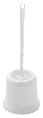 Addis Toilet Bathroom Brush Round With Open Holder, Plastic, White