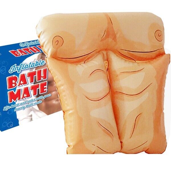 Bath Mate Male Chest Pillow Hunky Man Head Rest Joke Fun Novelty Gift
