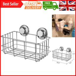 Rustproof Stainless Steel Suction Shower Caddy Wall Mount Organizer -