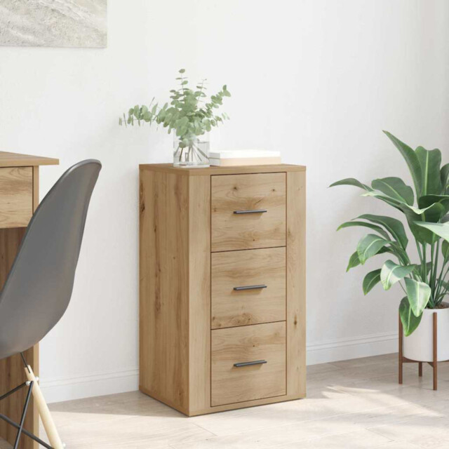 Sideboard Artisan Oak Engineered Wood 40x33x70cm Textured Antique