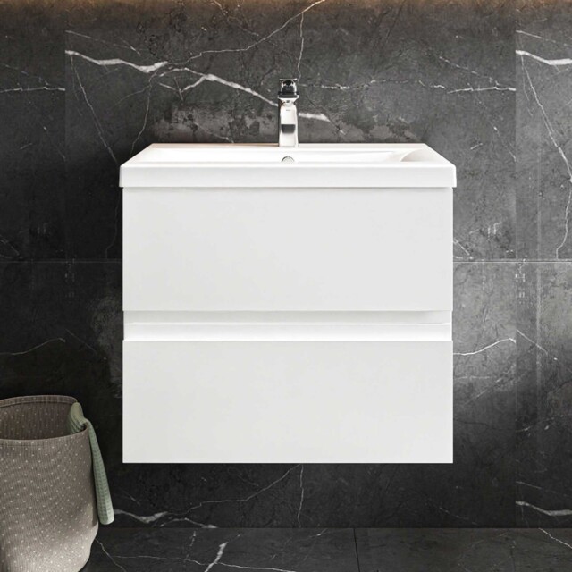 Hudson Reed Urban Wall Hung 2-drawer Vanity Unit Basin 1 Satin White