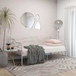 Sofa Bed Frame White Metal 90x200 Cm Vidaxl