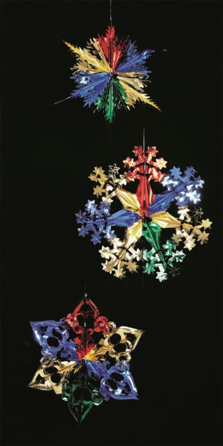 Christmas Foil Garland Hanging Ceiling Decoration Star Silver Gold Red