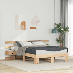 Bed Frame With Drawer Brown Solid Pine Wood Vidaxl