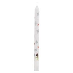 Countdown To Christmas Advent Dinner Candle - Snowman And Snowflake