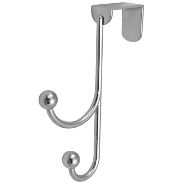 Double Over Door Coat Hook Chrome 16cm Rustproof Metal Clothes Rack