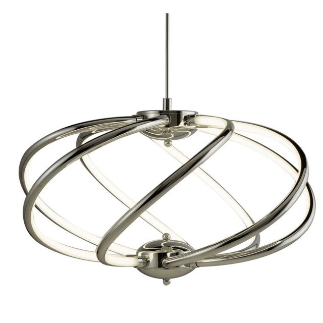 7 Curved Arm Led Ceiling Pendant Light Lamp Chrome Finish Decorative