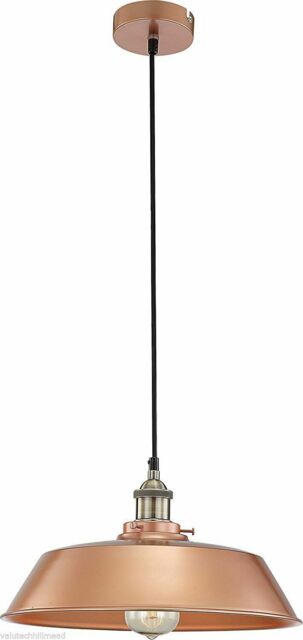 Knud Ceiling Pendant 1 Light Copper Gold Industrial 36cm Free P&p (q)