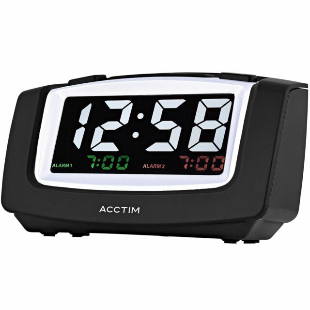Black Acctim Celeus Clock Usb Cable Smart Connector Snooze Va Display
