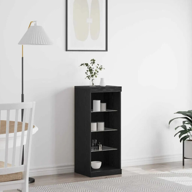Sideboard Black Oak 41 X 37 X 100 Cm Engineered Wood Vidaxl